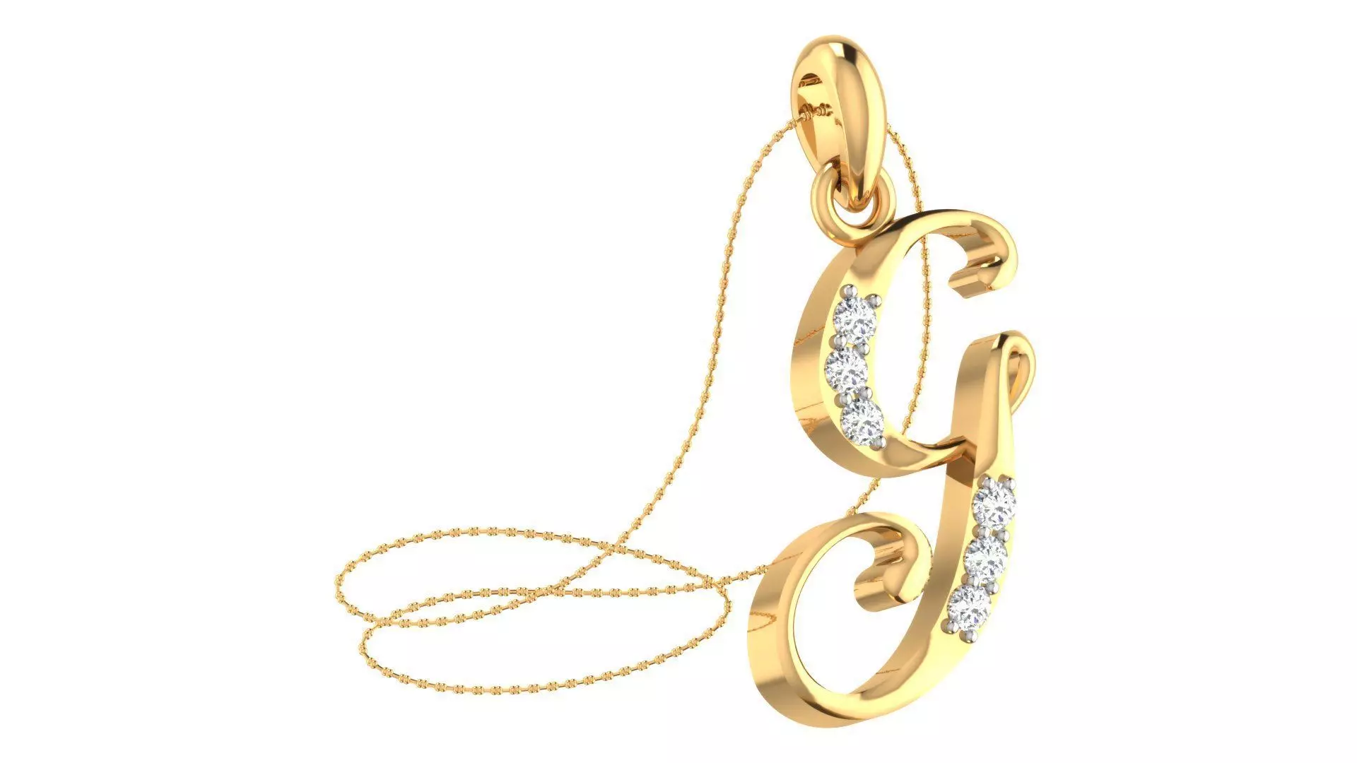 Alphabet-G pendant 3dm stl render 3D print model_0