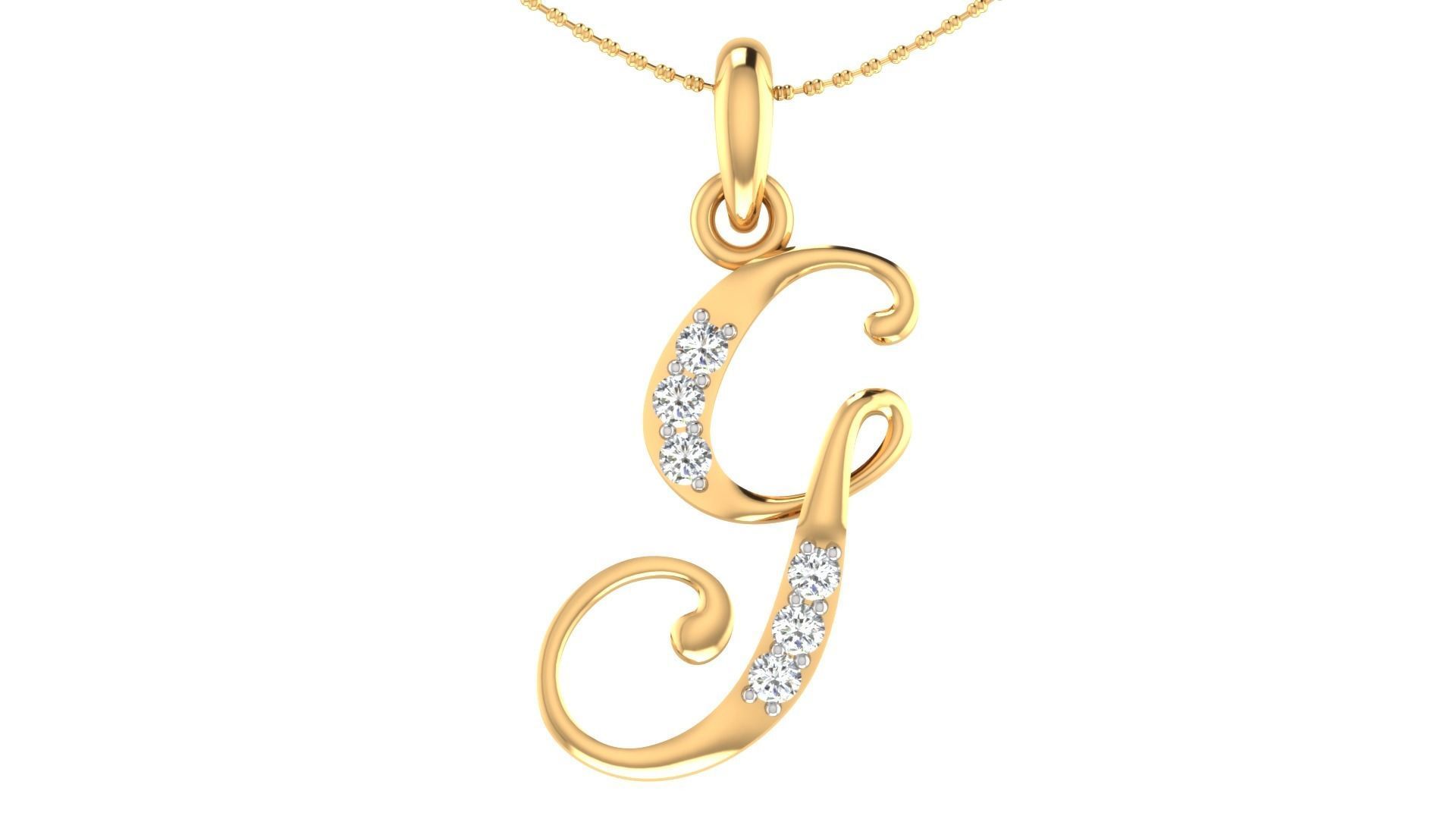 Alphabet-G pendant 3dm stl render 3D print model_3