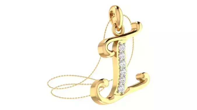 Alphabet-I pendant 3dm stl render