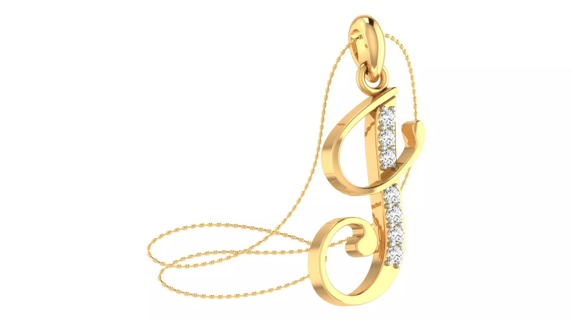 Alphabet-J pendant 3dm stl render 3D print model_0