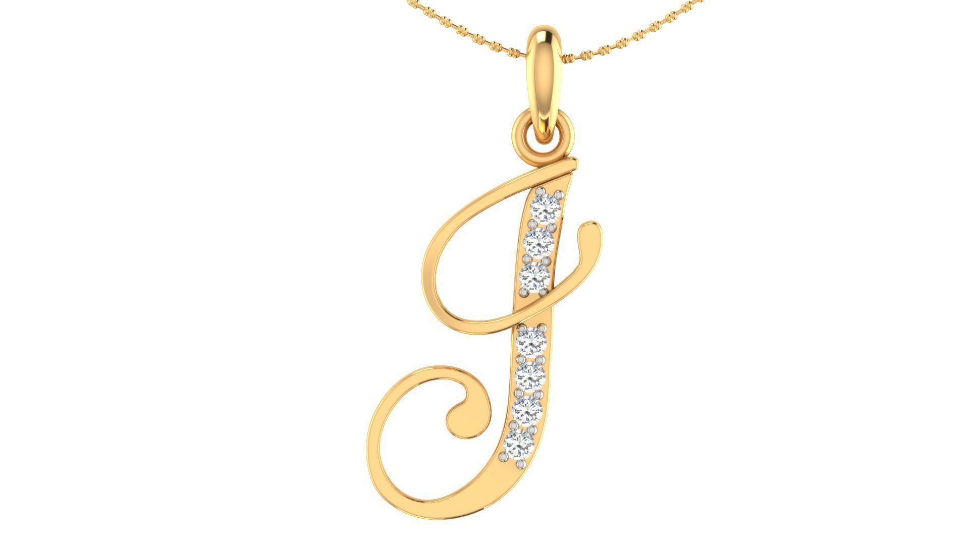 Alphabet-J pendant 3dm stl render 3D print model_2