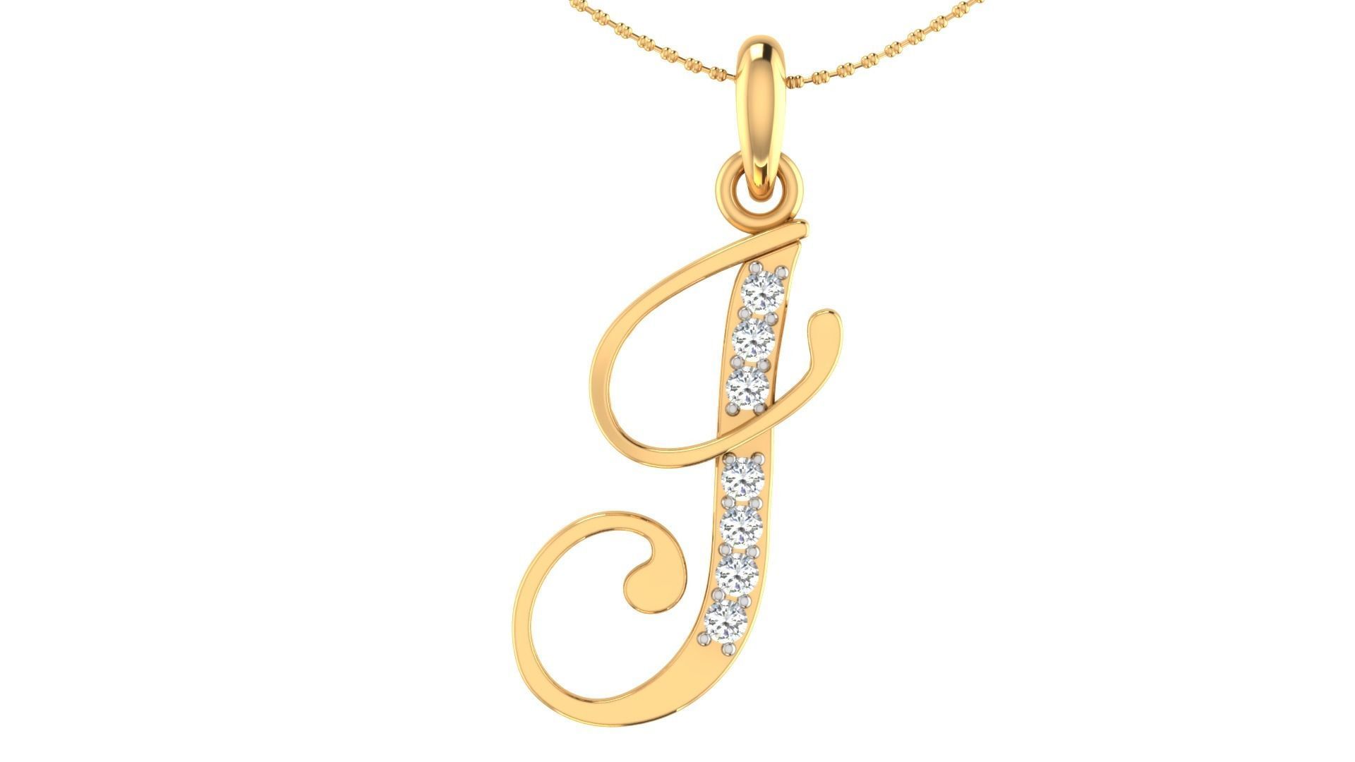 Alphabet-J pendant 3dm stl render 3D print model_3