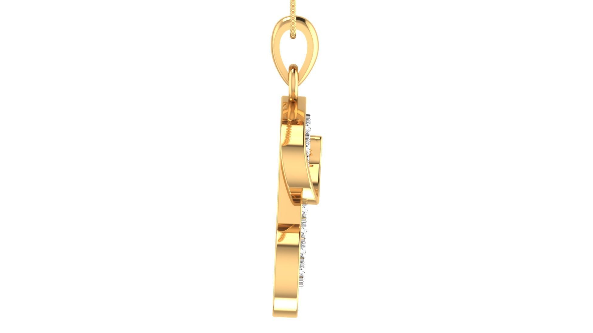 Alphabet-J pendant 3dm stl render 3D print model_5