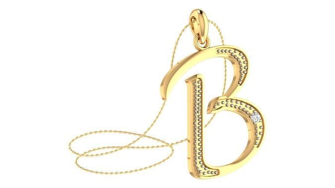 Alphabet-B pendant 3dm stl render 3D print model