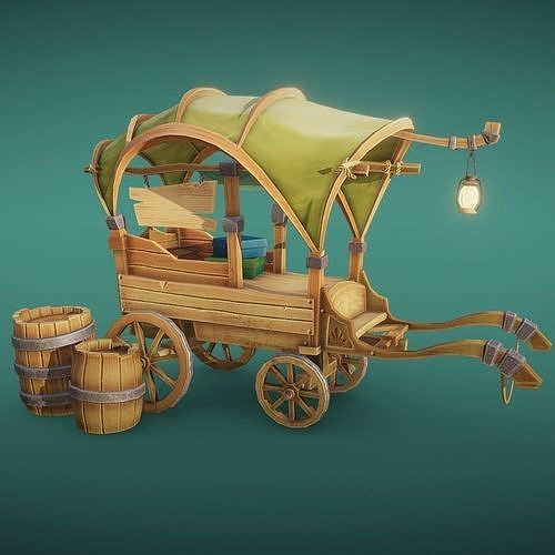 Trades cart Low-poly 3D model