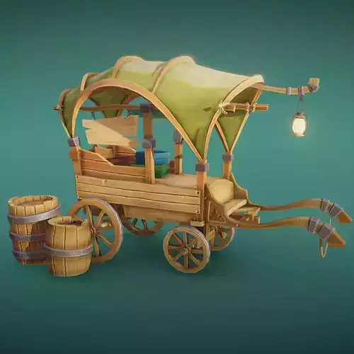 Trades cart Low-poly 3D model