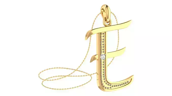 Alphabet-E pendant 3dm stl render