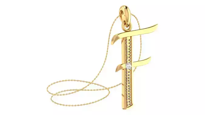 Alphabet-F pendant 3dm stl render