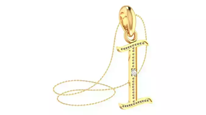 Alphabet-I pendant 3dm stl render