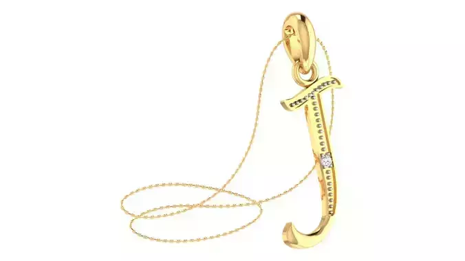 Alphabet-J pendant 3dm stl render