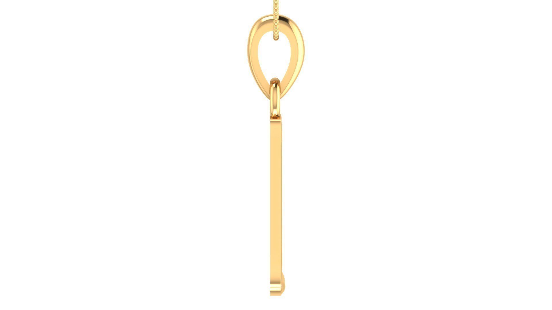 Alphabet-L pendant 3dm stl render 3D print model_4