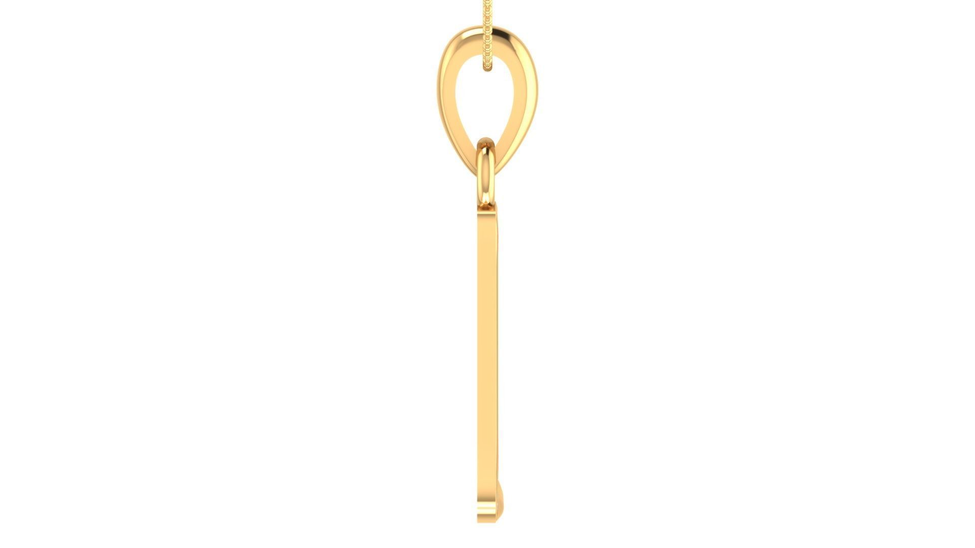 Alphabet-L pendant 3dm stl render 3D print model_5