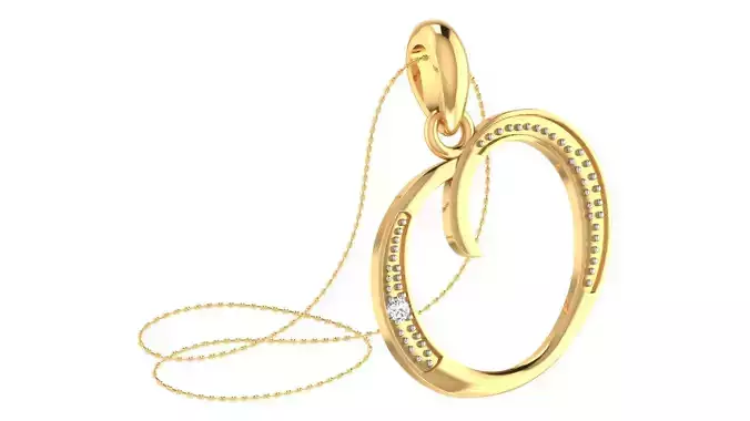 Alphabet-O pendant 3dm stl render