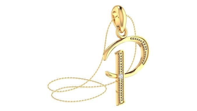Alphabet-P pendant 3dm stl render 3D print model