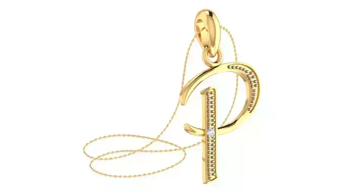 Alphabet-P pendant 3dm stl render