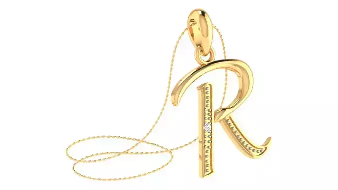 Alphabet-R pendant 3dm stl render