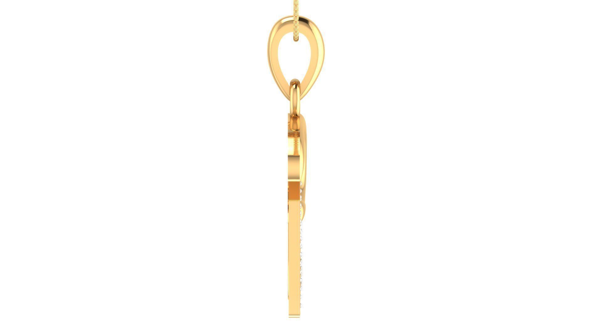 Alphabet-R pendant 3dm stl render 3D print model_4