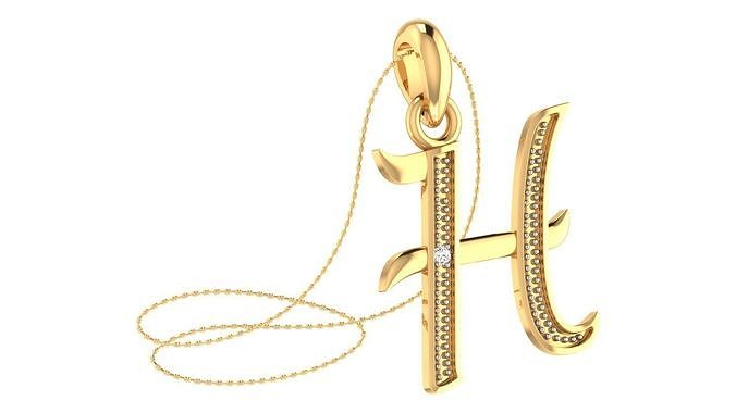 Alphabet-H pendant 3dm stl render 3D print model