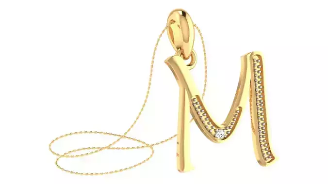 Alphabet-M pendant 3dm stl render