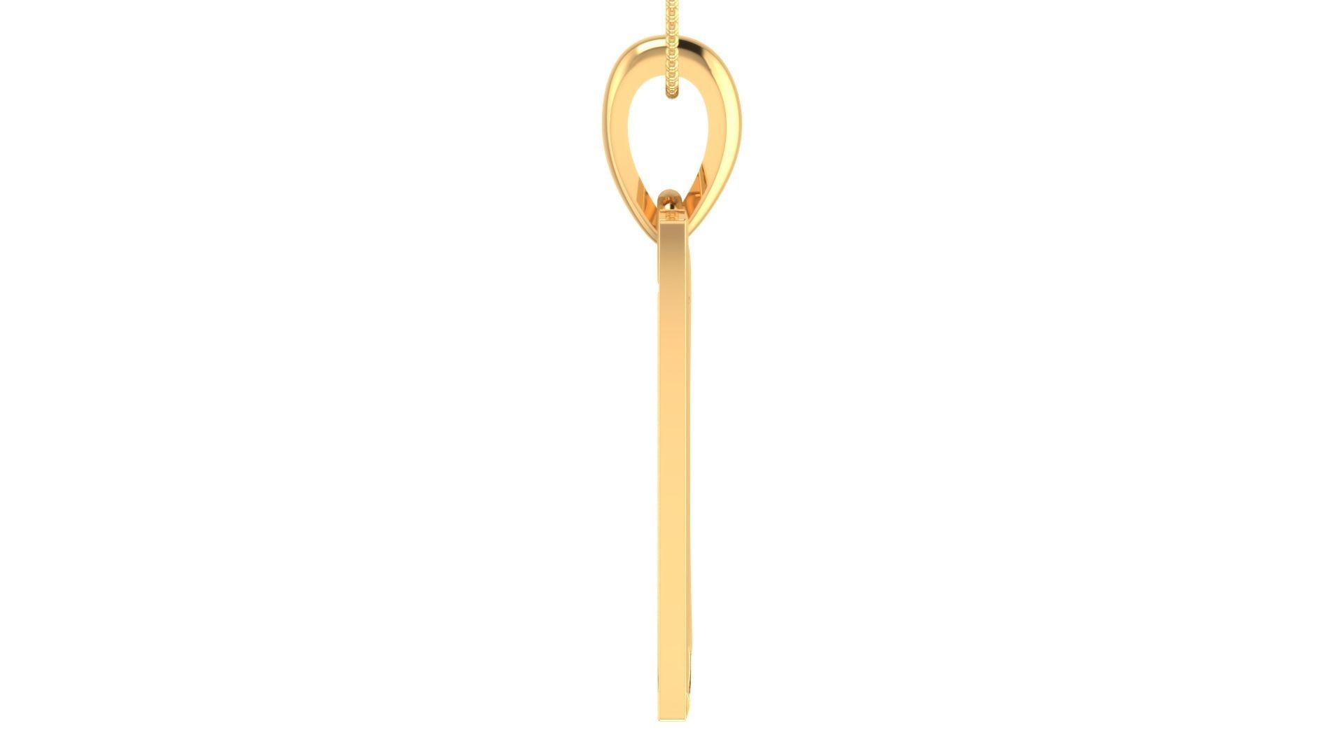 Alphabet-W pendant 3dm stl render 3D print model_5