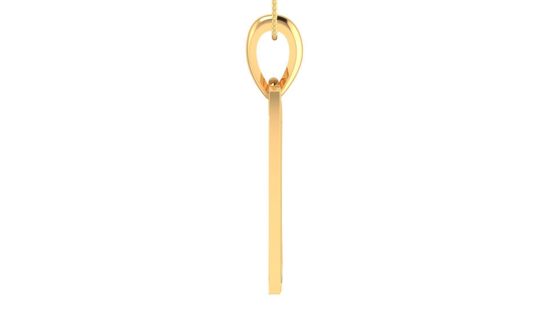 Alphabet-W pendant 3dm stl render 3D print model_4