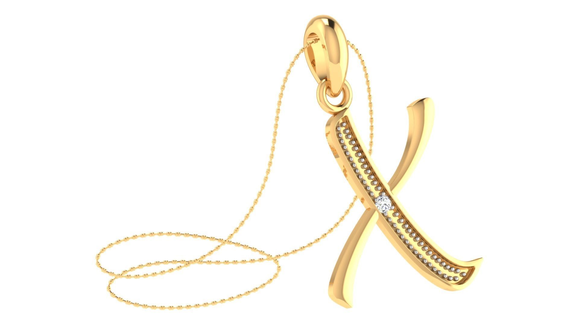 Alphabet-X pendant 3dm stl render 3D print model_1