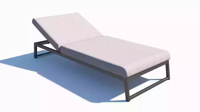 Outdoor Metal and Fabric Sunlounger Sunbed