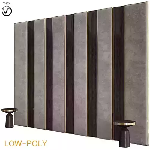 Headboard 3d model low - poly wall panels