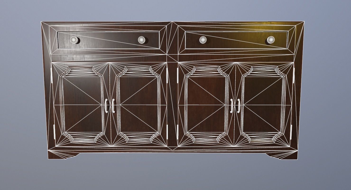 Drawer Buffet Game Ready  Low-poly 3D model_16