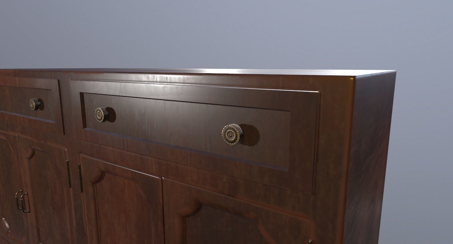 Drawer Buffet Game Ready  Low-poly 3D model_10