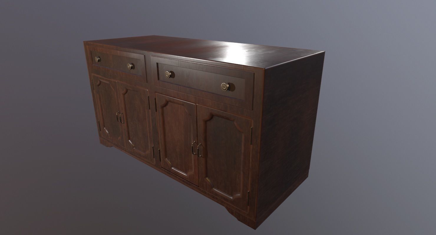 Drawer Buffet Game Ready  Low-poly 3D model_2