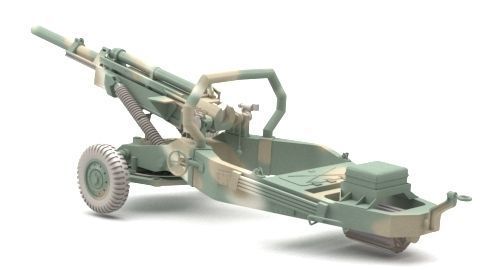 cannon front of boat 3D model_2
