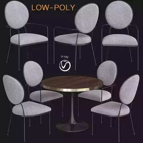 Rachel Oval Dining Table 3d model