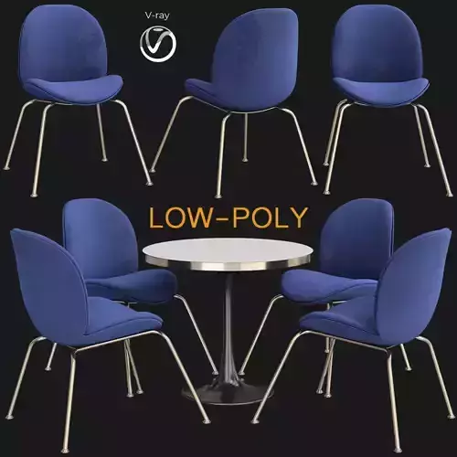 Dining table Gubi Beetle 3d model