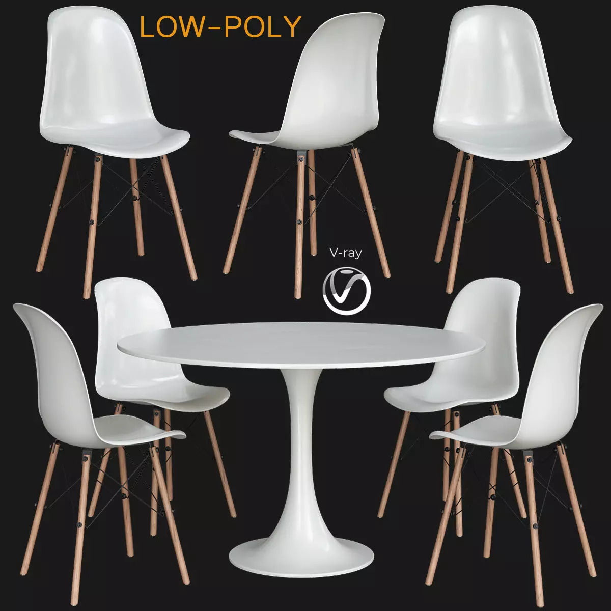 Mesa De Jantar Oval 3d model Low-poly 3D model_0