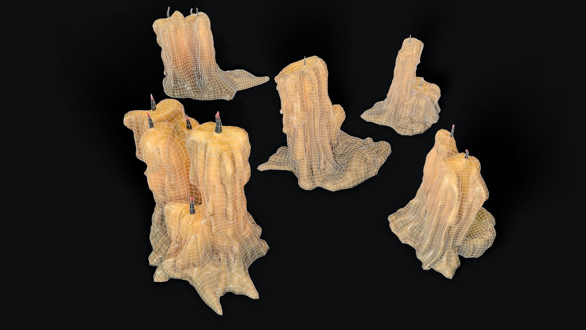 Large Candles Collection Low-poly 3D model_34