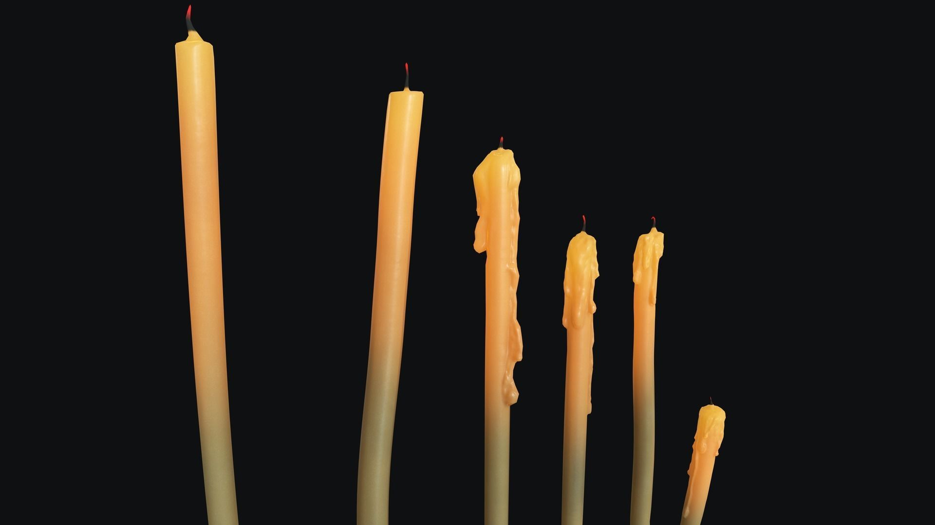 Large Candles Collection Low-poly 3D model_13
