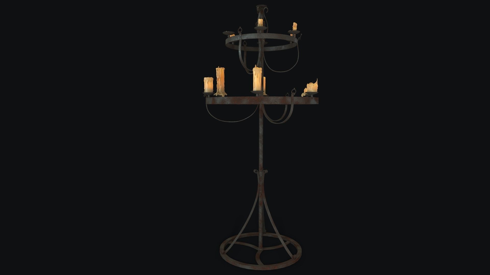 Large Candles Collection Low-poly 3D model_29