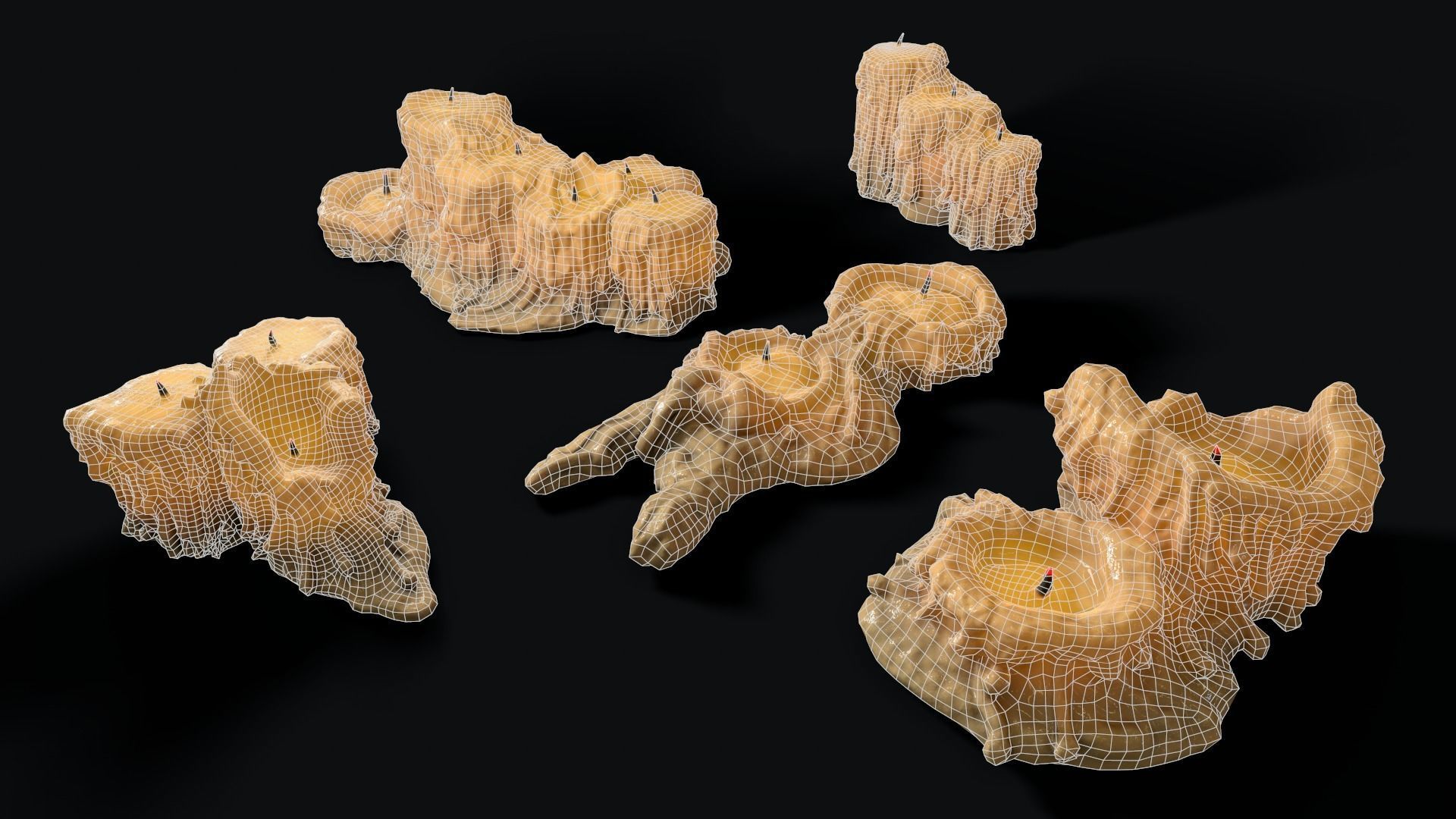 Large Candles Collection Low-poly 3D model_36