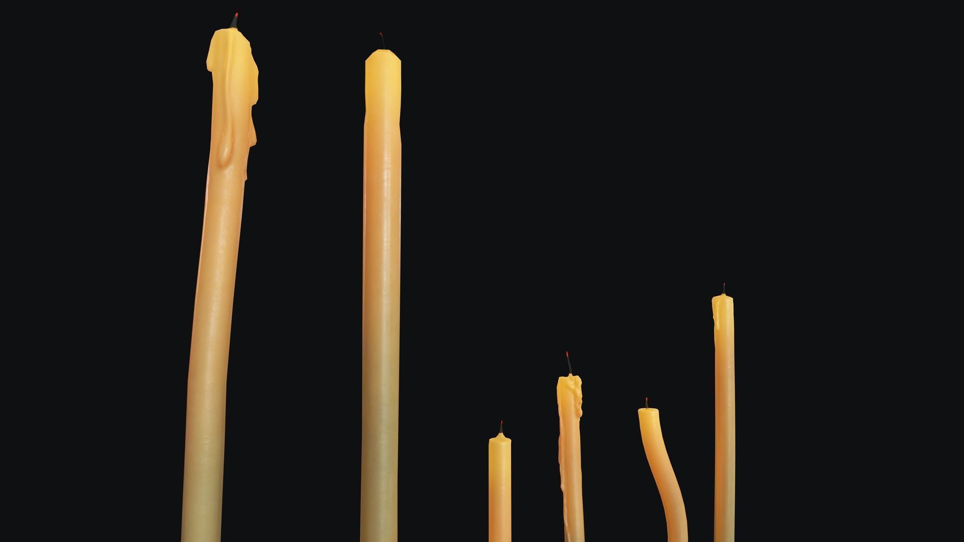 Large Candles Collection Low-poly 3D model_11