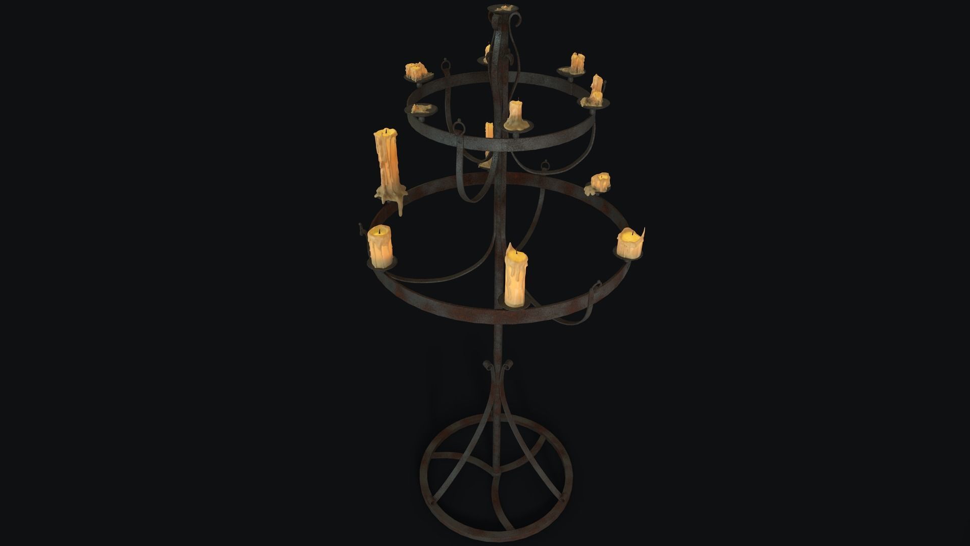 Large Candles Collection Low-poly 3D model_31