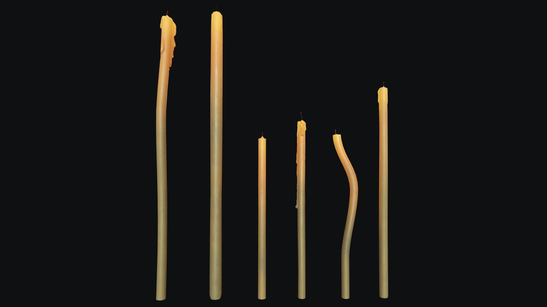 Large Candles Collection Low-poly 3D model_10