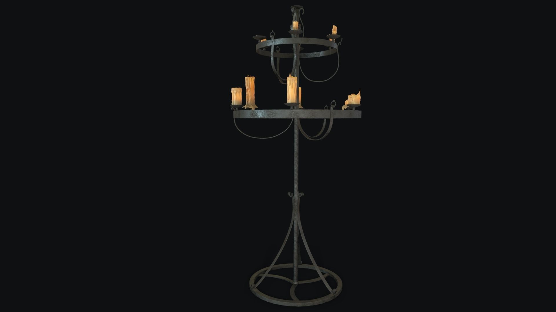 Large Candles Collection Low-poly 3D model_28