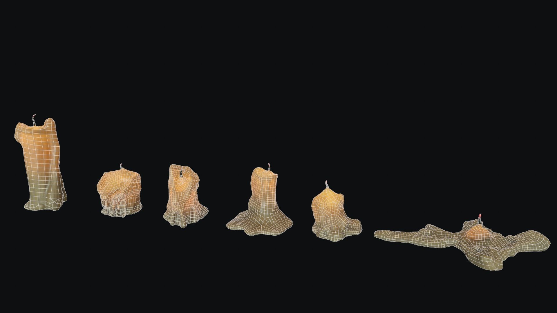 Large Candles Collection Low-poly 3D model_40