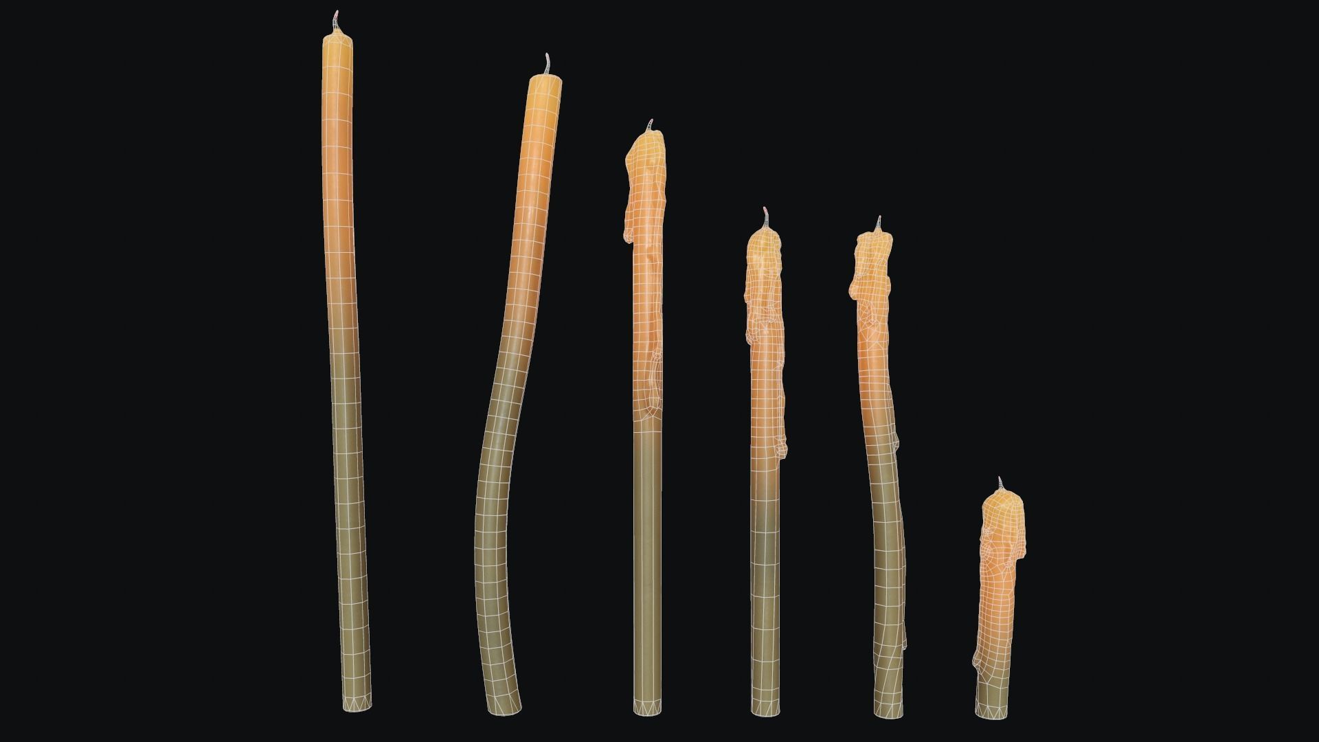 Large Candles Collection Low-poly 3D model_38