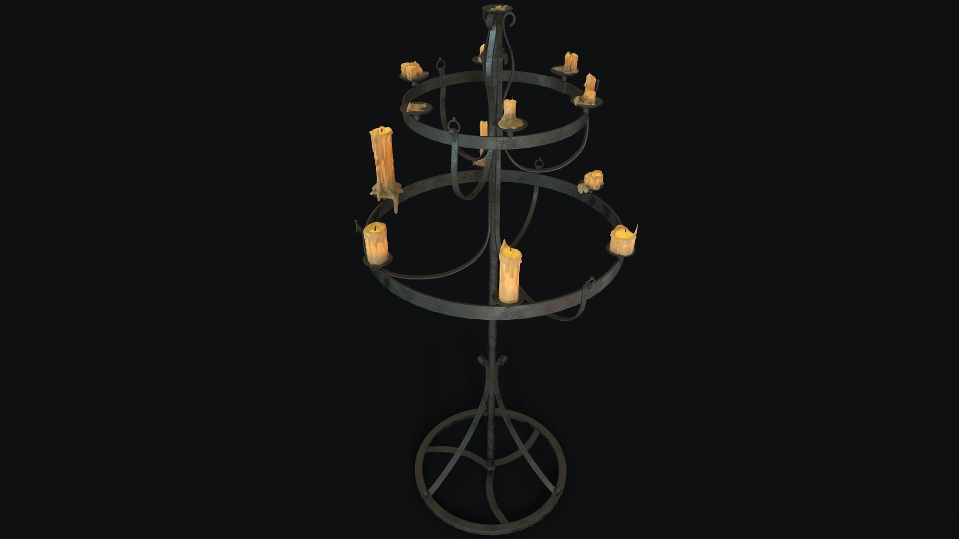 Large Candles Collection Low-poly 3D model_30