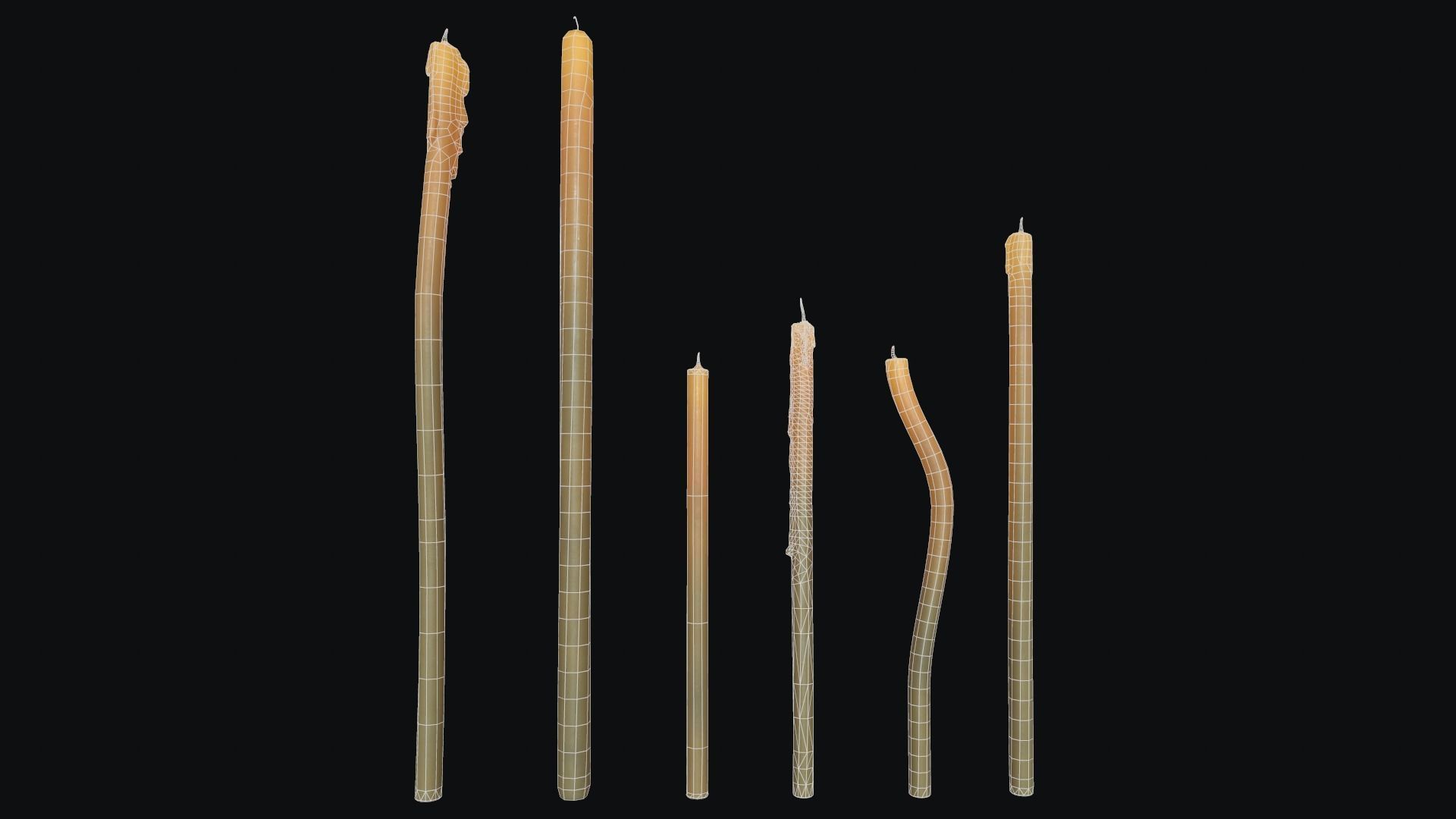 Large Candles Collection Low-poly 3D model_37