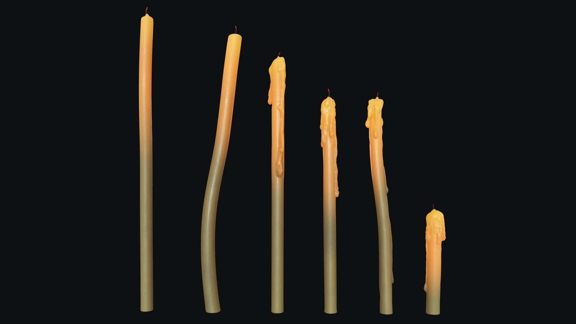 Large Candles Collection Low-poly 3D model_12