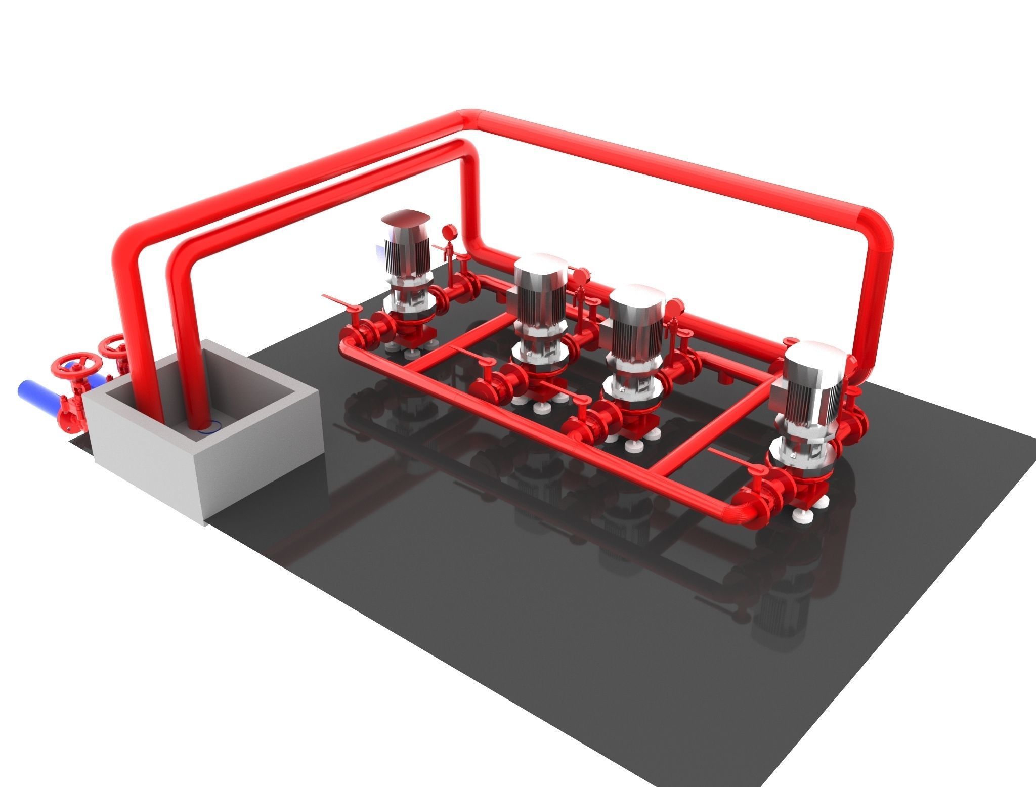  Fire pump station 3D model_2