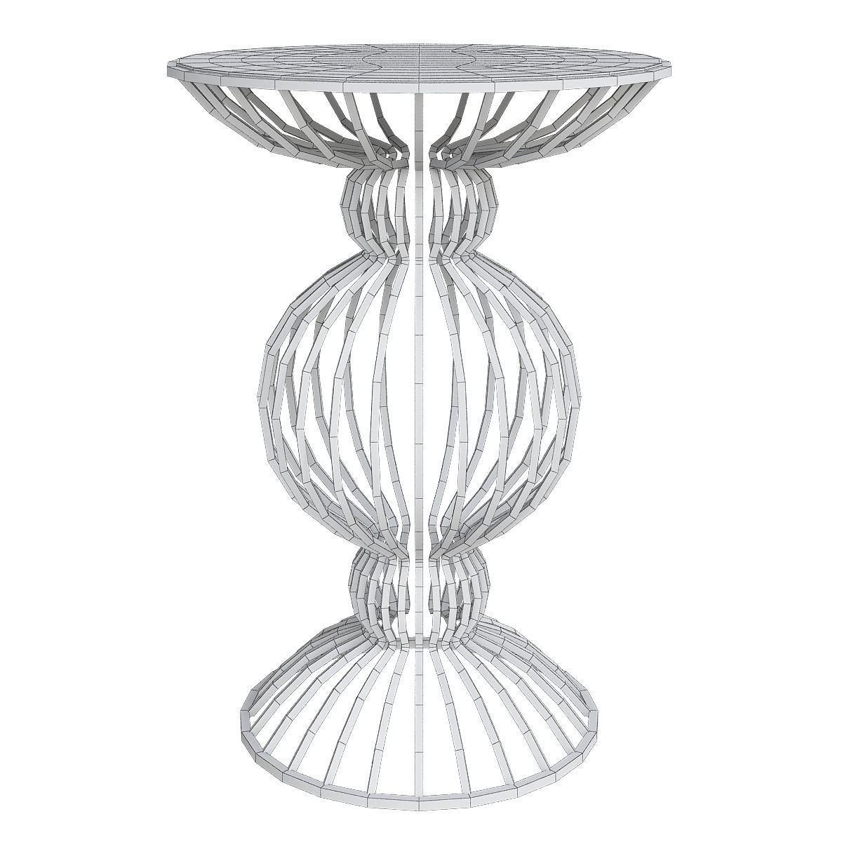 Fancy Gold Side Table 3d model Low-poly 3D model_1